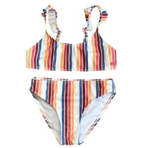 ROXY Girls Striped Bikini Small/8